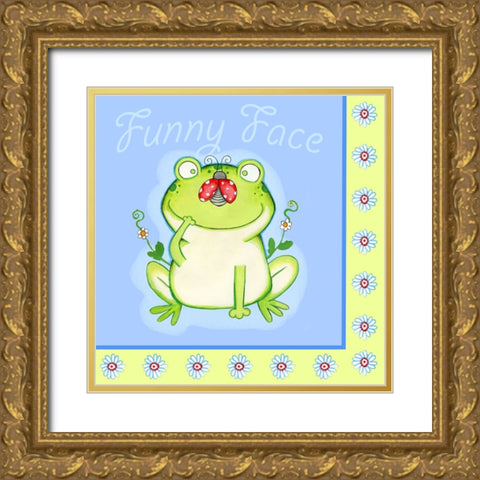 Funny Face With Border Gold Ornate Wood Framed Art Print with Double Matting by Wade, Valarie