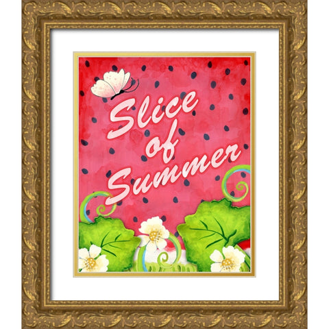 Slice of Summer Gold Ornate Wood Framed Art Print with Double Matting by Wade, Valarie