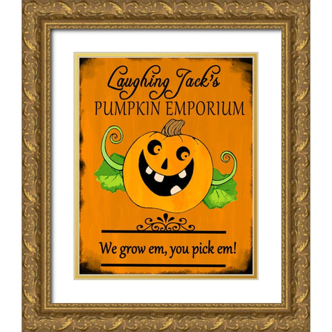 Laughing Jack Gold Ornate Wood Framed Art Print with Double Matting by Wade, Valarie