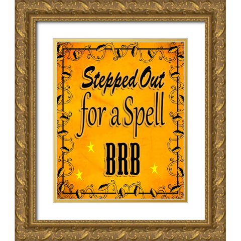 Stepped Out For A Spell Gold Ornate Wood Framed Art Print with Double Matting by Wade, Valarie