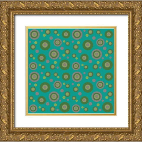 Dots 3 Gold Ornate Wood Framed Art Print with Double Matting by Wade, Valarie