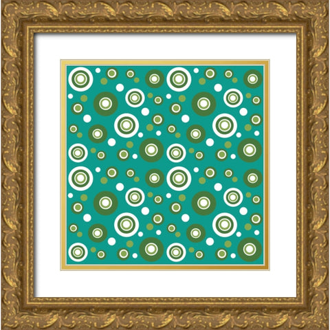 Dots 4 Gold Ornate Wood Framed Art Print with Double Matting by Wade, Valarie