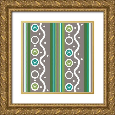 Ice Blue Circles 2 Gold Ornate Wood Framed Art Print with Double Matting by Wade, Valarie
