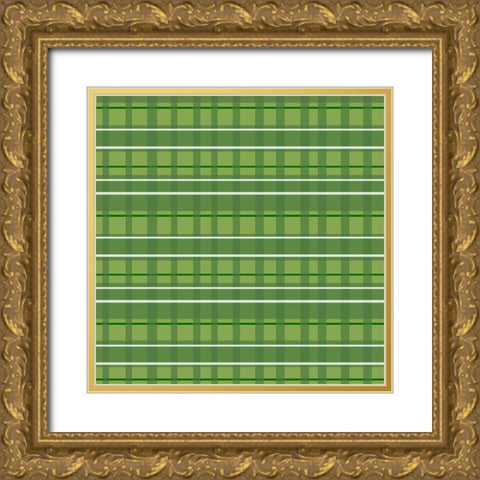 Version 2 Plaid Gold Ornate Wood Framed Art Print with Double Matting by Wade, Valarie