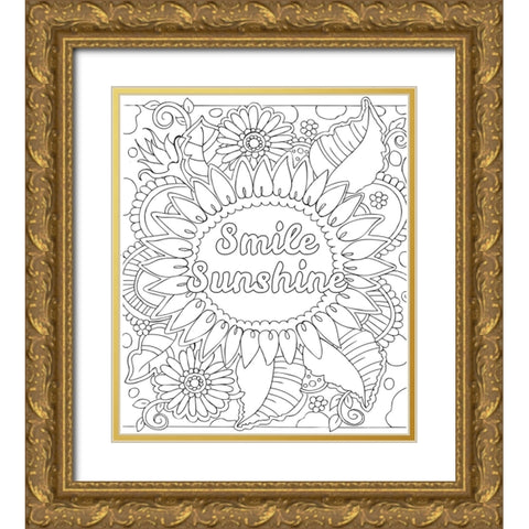 Smile Sunshine Gold Ornate Wood Framed Art Print with Double Matting by Wade, Valarie