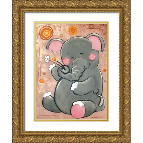 Flowers for Ellie Gold Ornate Wood Framed Art Print with Double Matting by Wade, Valarie