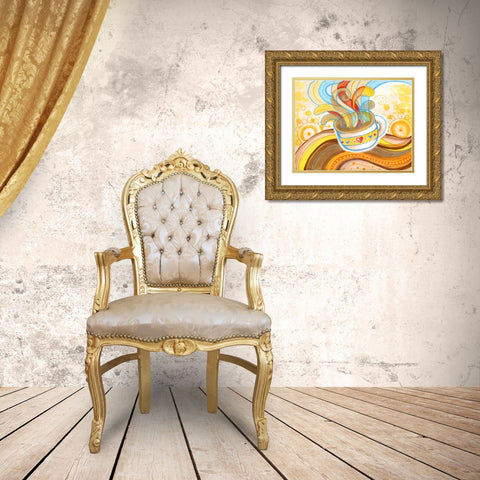 Rainbow Steam Gold Ornate Wood Framed Art Print with Double Matting by Wade, Valarie