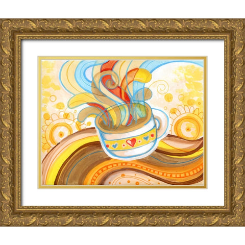 Rainbow Steam Gold Ornate Wood Framed Art Print with Double Matting by Wade, Valarie