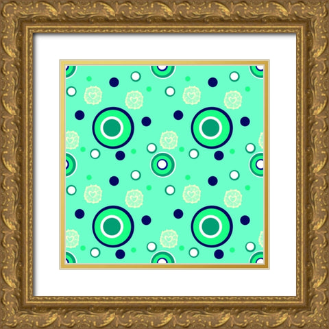 Blue Chill Gold Ornate Wood Framed Art Print with Double Matting by Wade, Valarie