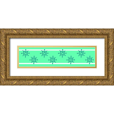 Heart Flakes Gold Ornate Wood Framed Art Print with Double Matting by Wade, Valarie