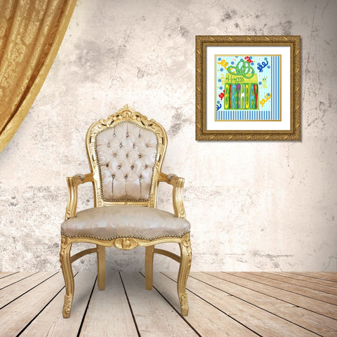 Birthday Gift Napkin Gold Ornate Wood Framed Art Print with Double Matting by Wade, Valarie
