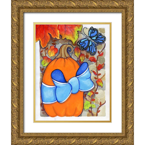 Blue Ribbon Gold Ornate Wood Framed Art Print with Double Matting by Wade, Valarie