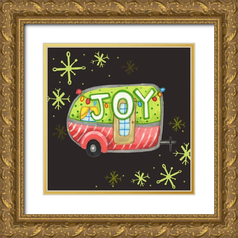 Joy Trailer Gold Ornate Wood Framed Art Print with Double Matting by Wade, Valarie