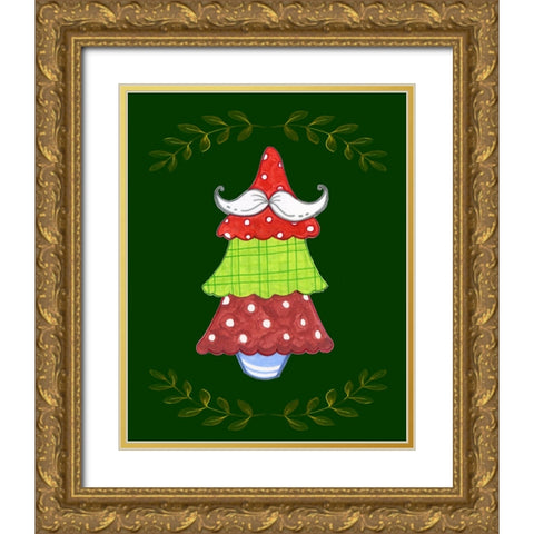 Oh Moustache Tree Gold Ornate Wood Framed Art Print with Double Matting by Wade, Valarie