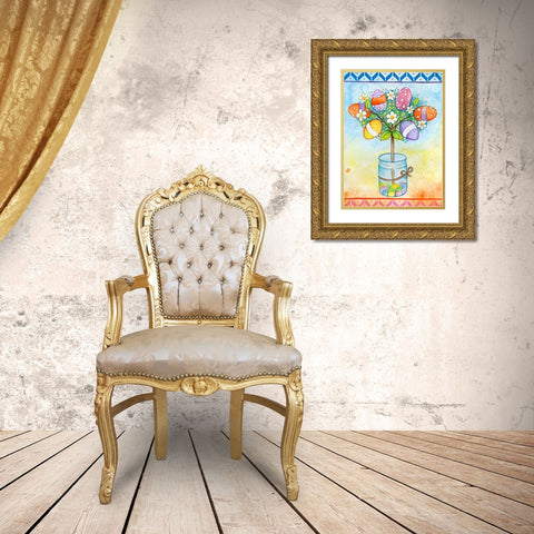 Egg Tree Gold Ornate Wood Framed Art Print with Double Matting by Wade, Valarie