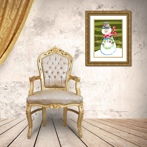 Tiny Wreath Gold Ornate Wood Framed Art Print with Double Matting by Wade, Valarie