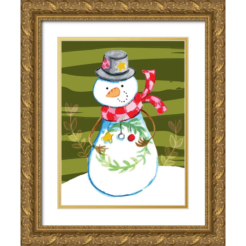 Tiny Wreath Gold Ornate Wood Framed Art Print with Double Matting by Wade, Valarie