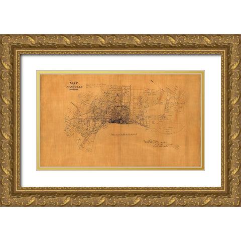 Nashville Gold Ornate Wood Framed Art Print with Double Matting by Vintage Apple Collection