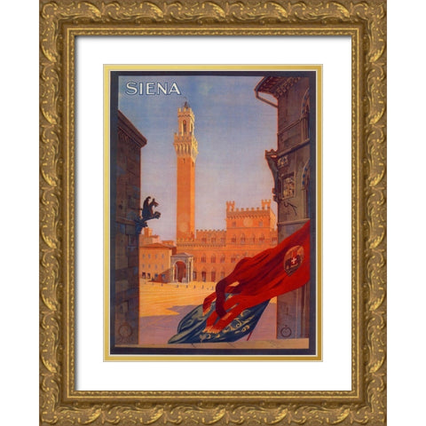 Siena Gold Ornate Wood Framed Art Print with Double Matting by Vintage Apple Collection