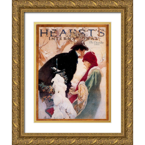 Mucha Hearst Gold Ornate Wood Framed Art Print with Double Matting by Vintage Apple Collection