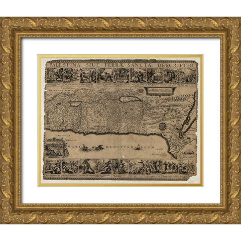 Holy Land VI Gold Ornate Wood Framed Art Print with Double Matting by Vintage Apple Collection