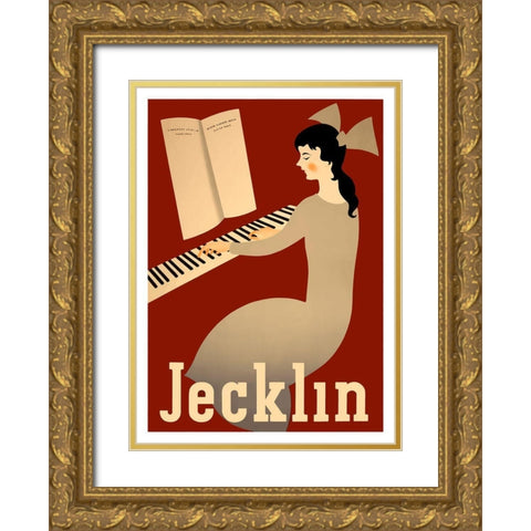 Jecklin Gold Ornate Wood Framed Art Print with Double Matting by Vintage Apple Collection