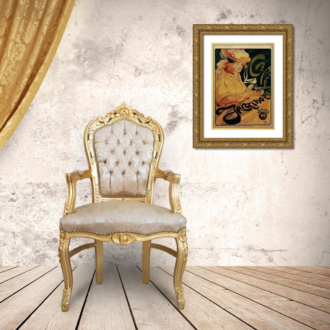 Cafe Jacqmotte Gold Ornate Wood Framed Art Print with Double Matting by Vintage Apple Collection