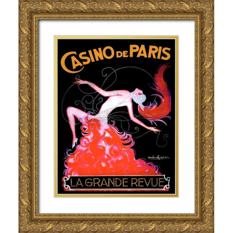 Casino de Paris Gold Ornate Wood Framed Art Print with Double Matting by Vintage Apple Collection