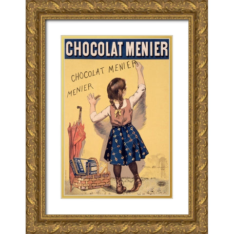 Chocolat Gold Ornate Wood Framed Art Print with Double Matting by Vintage Apple Collection