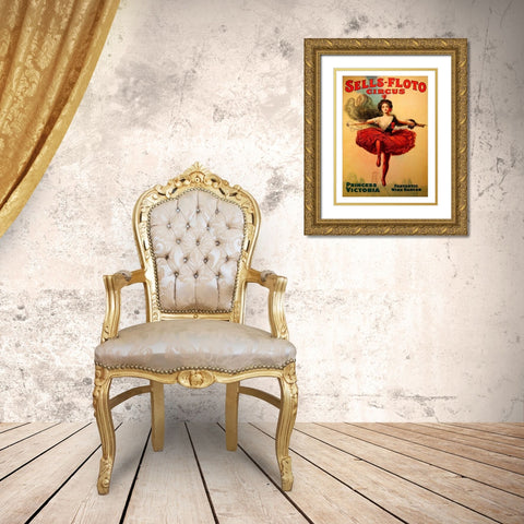 Sells-Floto Circus Gold Ornate Wood Framed Art Print with Double Matting by Vintage Apple Collection