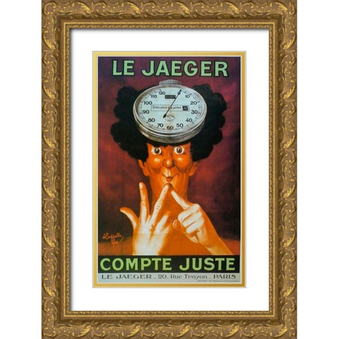 Le Jaeger Gold Ornate Wood Framed Art Print with Double Matting by Vintage Apple Collection