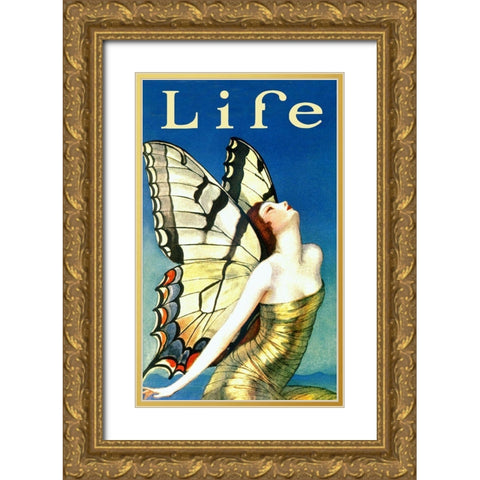 Life Gold Ornate Wood Framed Art Print with Double Matting by Vintage Apple Collection