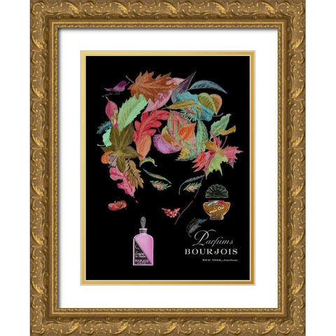 Parfums Bourjois Gold Ornate Wood Framed Art Print with Double Matting by Vintage Apple Collection