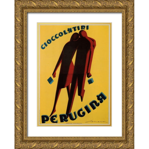 PeruginaII Gold Ornate Wood Framed Art Print with Double Matting by Vintage Apple Collection