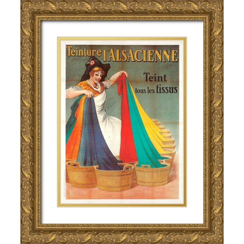 Teinture Gold Ornate Wood Framed Art Print with Double Matting by Vintage Apple Collection