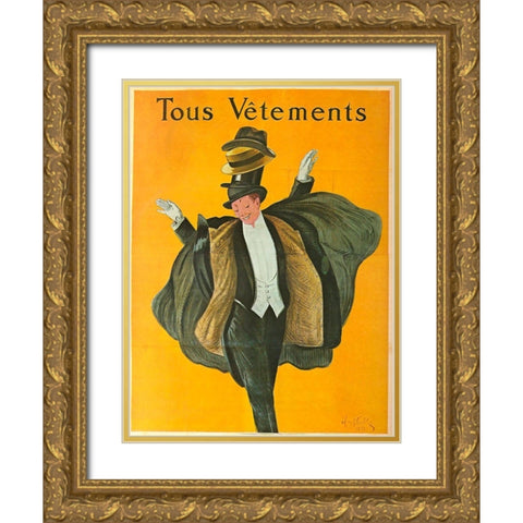 Vestments Gold Ornate Wood Framed Art Print with Double Matting by Vintage Apple Collection