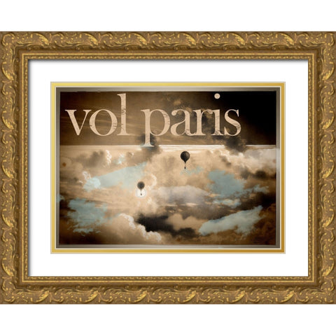 Vol Paris Gold Ornate Wood Framed Art Print with Double Matting by Vintage Apple Collection