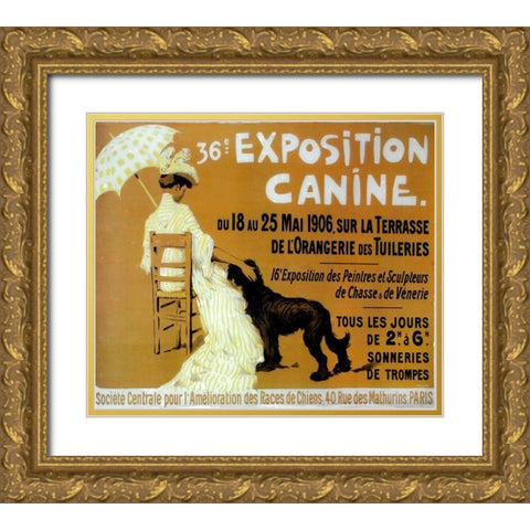 Exposition Canine Gold Ornate Wood Framed Art Print with Double Matting by Vintage Apple Collection
