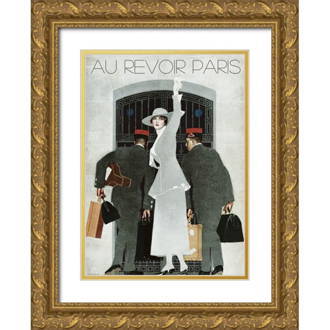 Thoughtful Moments Gold Ornate Wood Framed Art Print with Double Matting by Vintage Apple Collection