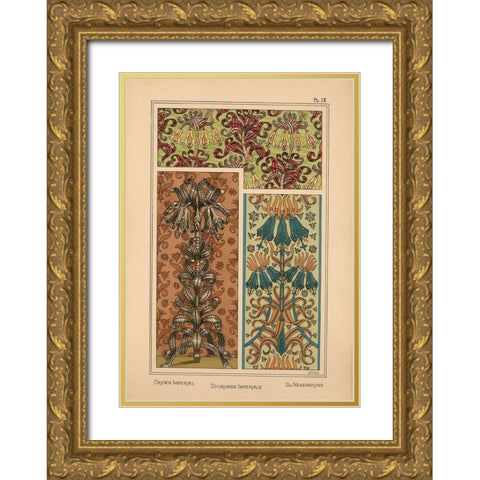 Plate 18 - Crown Imperial Gold Ornate Wood Framed Art Print with Double Matting by Vintage Apple Collection