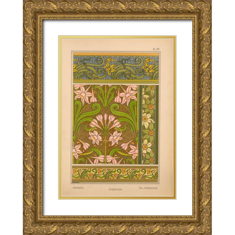 Plate 29 - Jonquil Gold Ornate Wood Framed Art Print with Double Matting by Vintage Apple Collection