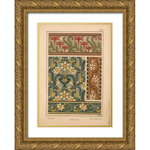Plate 30 - Jonquil Gold Ornate Wood Framed Art Print with Double Matting by Vintage Apple Collection