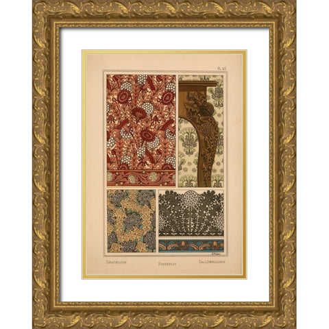 Plate 45 - Dandelion Gold Ornate Wood Framed Art Print with Double Matting by Vintage Apple Collection