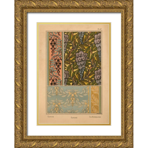 Plate 47 - Glycine Gold Ornate Wood Framed Art Print with Double Matting by Vintage Apple Collection
