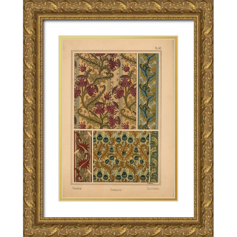 Plate 60 - Thistle Gold Ornate Wood Framed Art Print with Double Matting by Vintage Apple Collection