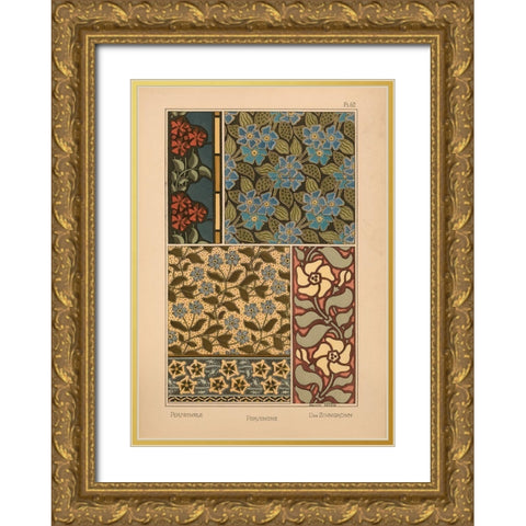 Plate 62 - Periwinkle Gold Ornate Wood Framed Art Print with Double Matting by Vintage Apple Collection