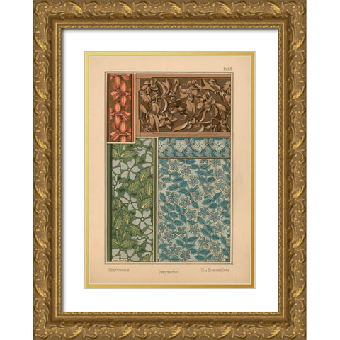 Plate 63 - Periwinkle Gold Ornate Wood Framed Art Print with Double Matting by Vintage Apple Collection