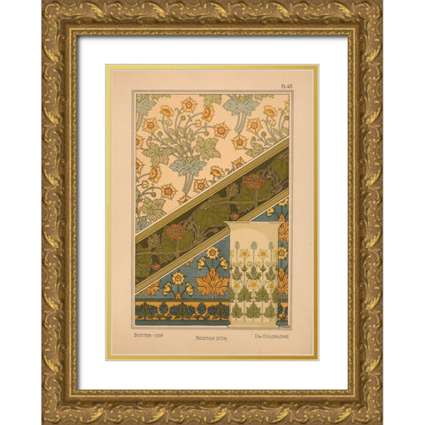 Plate 65 - Butter-cup Gold Ornate Wood Framed Art Print with Double Matting by Vintage Apple Collection