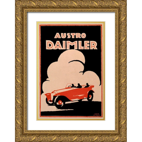 Daimler Gold Ornate Wood Framed Art Print with Double Matting by Vintage Apple Collection
