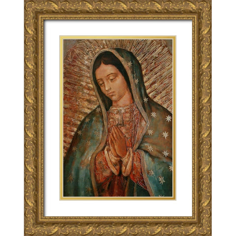 Our Lady Gold Ornate Wood Framed Art Print with Double Matting by Vintage Apple Collection
